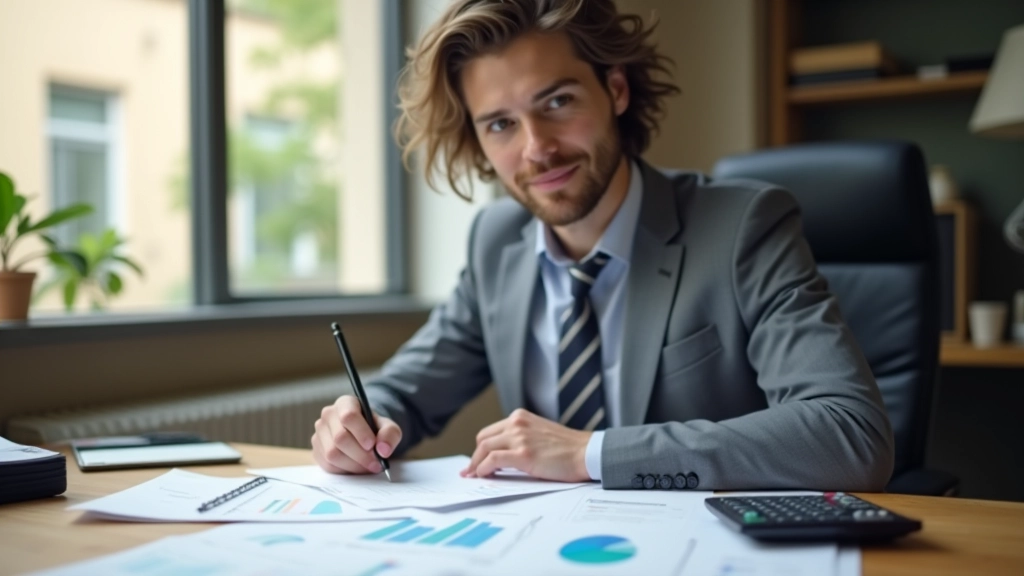 Financial professional working on economic analysis and research